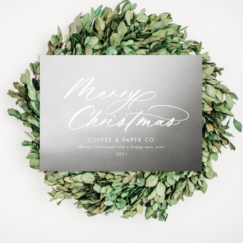 Modern typography elegant script corporate foil ca foil card