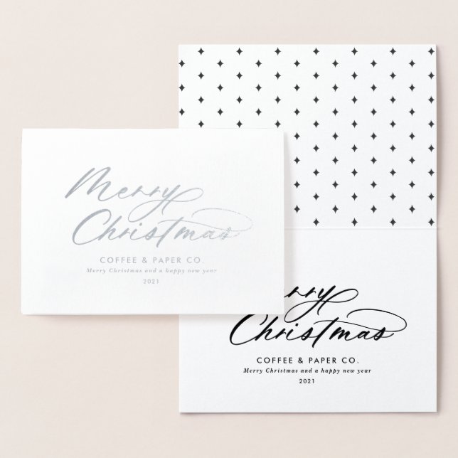 Modern typography elegant script corporate foil card (Display)