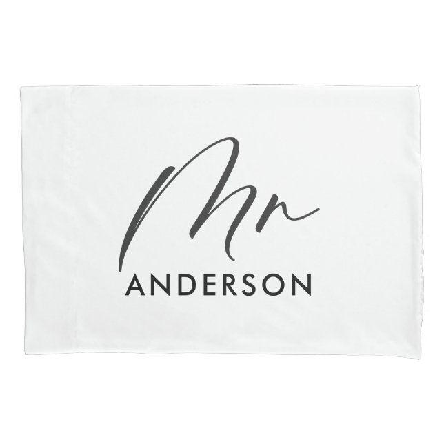 Modern typography elegant script mr gift pillow case (Front)