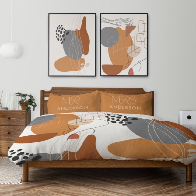 Modern typography elegant script mr mrs customize pillow case (Creator Uploaded)