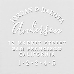 Modern Typography & Elegant Script Return Address Embosser