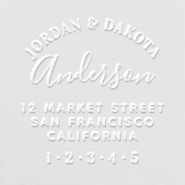 Modern Typography & Elegant Script Return Address Embosser (Design)
