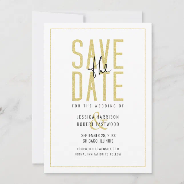 Modern Typography Elegant Simple Save The Date | Zazzle