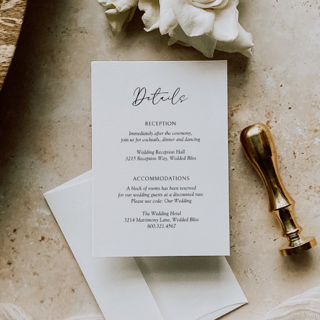 Modern Typography Elegant Wedding Enclosure Card (Creator Uploaded)