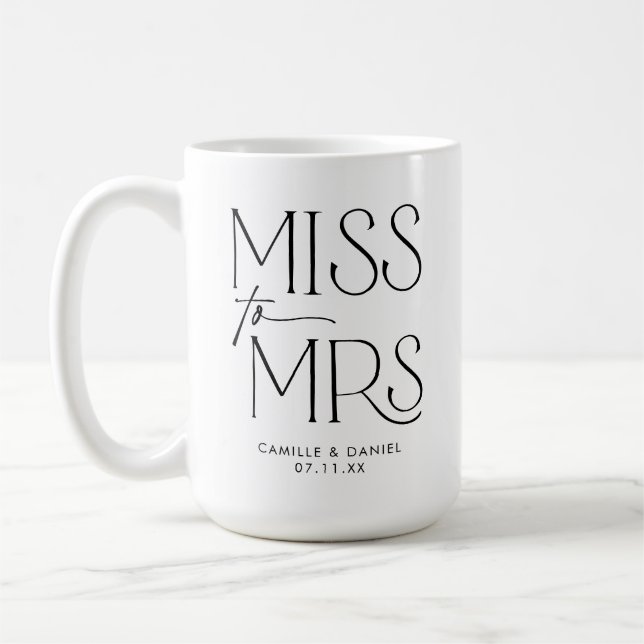 Modern Typography Engagement Photo Coffee Mug (Left)