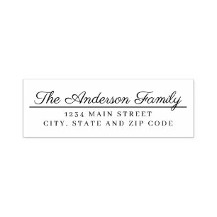 Modern Typography Family Name Return Address Self-inking Stamp