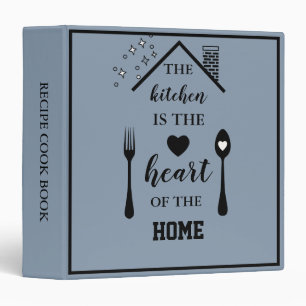 Modern typography family personalized cookbook 3 ring binder