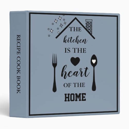 Modern typography family personalized cookbook 3 ring binder