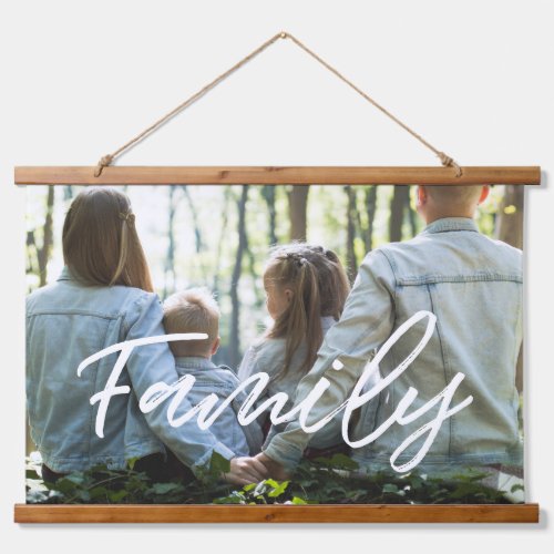 Modern typography family photo hanging tapestry