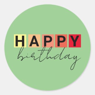 Modern Typography Fancy Script Happy Birthday
