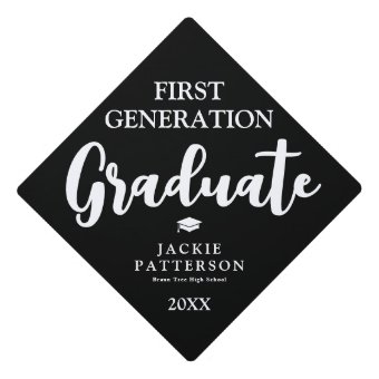 Modern Typography First Generation Graduation Cap Topper | Zazzle