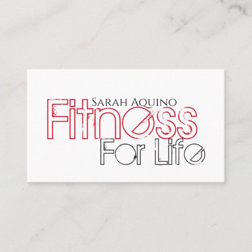 Customizable Modern Typography Fitness Trainer Business Card