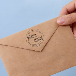 Modern Typography Formal Round Return Address Self-inking Stamp