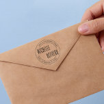 Modern Typography Formal Round Return Address Self-inking Stamp at Zazzle