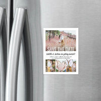 Modern Typography Four Photo Wedding Save the Date