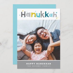 MODERN TYPOGRAPHY fun colorful photo portrait Holiday Card