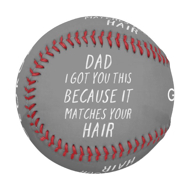 Modern typography funny dad grey hair fathers day  baseball (Front Left)