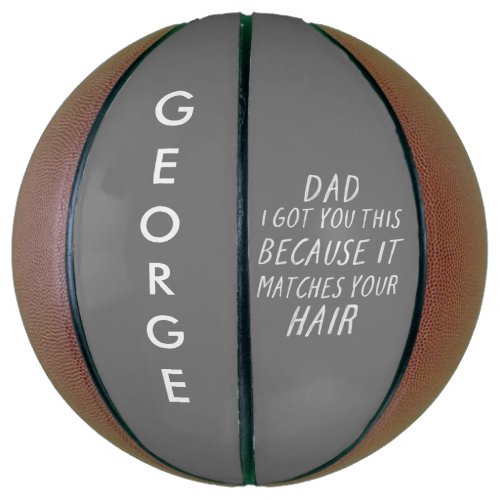 Modern typography funny dad grey hair fathers day basketball