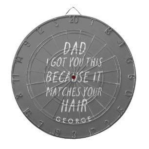Modern typography funny dad grey hair fathers day dart board