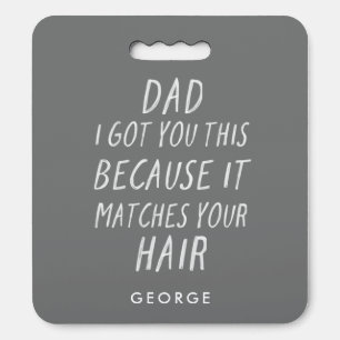 Modern typography funny dad grey hair fathers day seat cushion