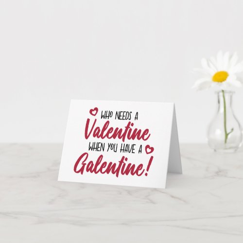 Modern Typography Galentines Day  Card
