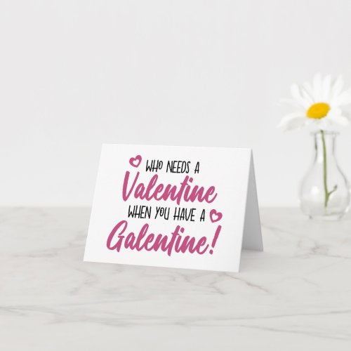 Modern Typography Galentines Day  Card