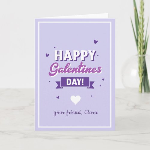 Modern Typography Galentines Day Friend Purple  Card