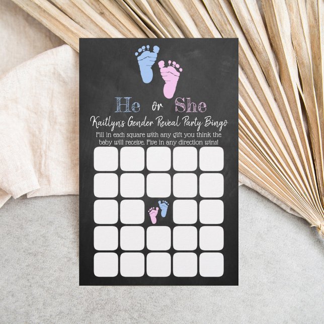 Modern Typography Gender Reveal Party! Baby Bingo (Creator Uploaded)
