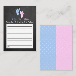 Modern Typography Gender Reveal Party! Baby Shower Advice Card