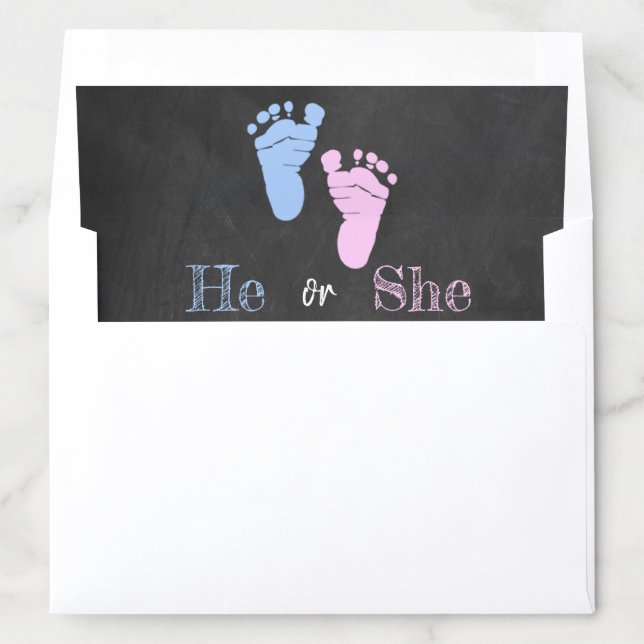 Modern Typography Gender Reveal Party! Baby Shower Envelope Liner (In Envelope)