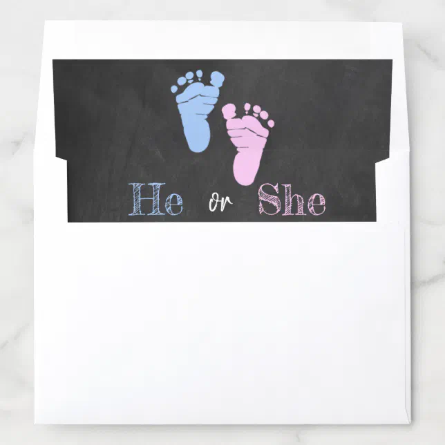 Modern Typography Gender Reveal Party! Baby Shower Envelope Liner | Zazzle