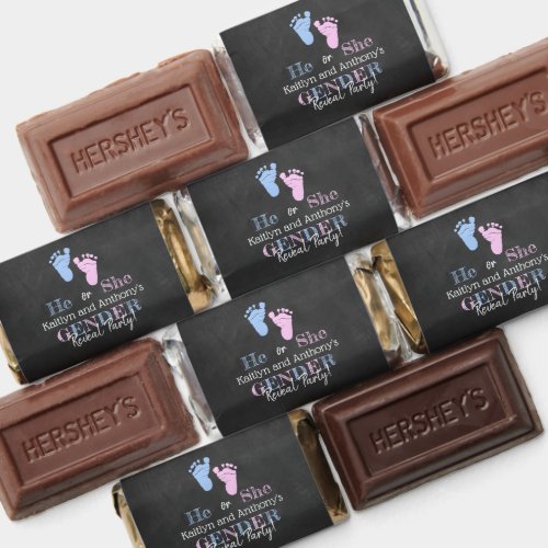 Modern Typography Gender Reveal Party Baby Shower Hersheys Miniatures