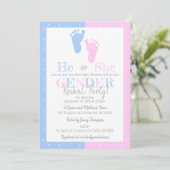 Modern Typography Gender Reveal Party! Baby Shower Invitation (Standing Front)