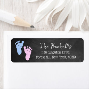 Modern Typography Gender Reveal Party! Baby Shower Label