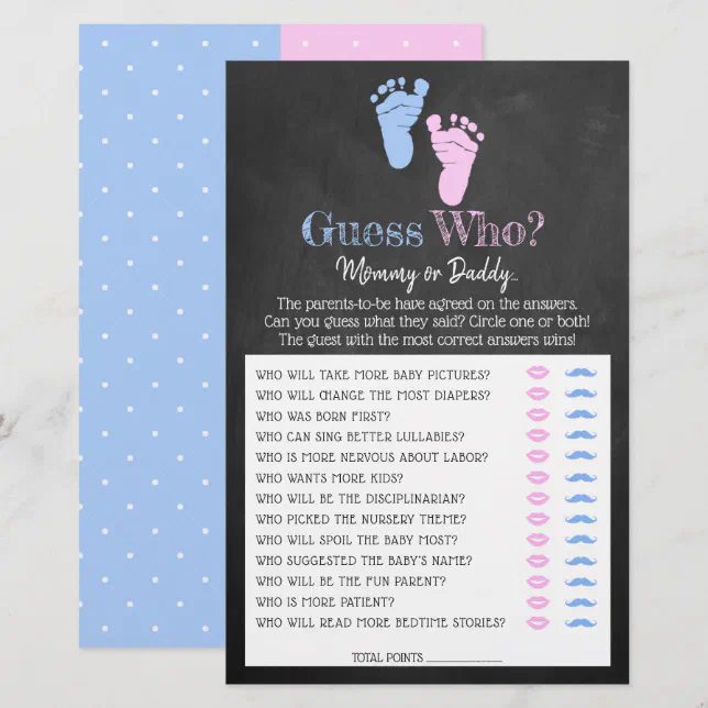 Modern Typography Gender Reveal Party! Guess Who? | Zazzle