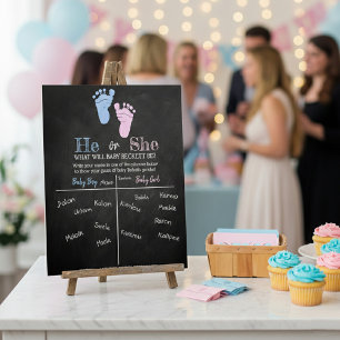 Modern Typography Gender Reveal Party! Voting Foam Board