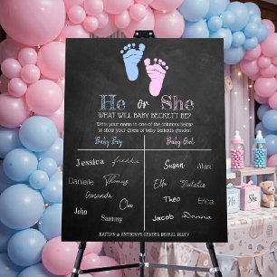 Modern Typography Gender Reveal Party! Voting Foam Board