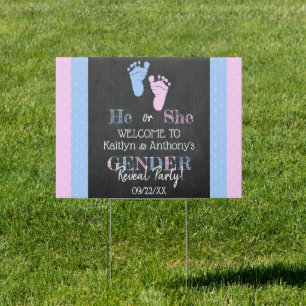 Modern Typography Gender Reveal Party! Welcome Sign