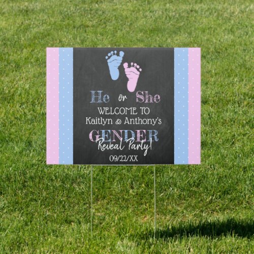 Modern Typography Gender Reveal Party Welcome Sign