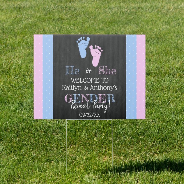 Modern Typography Gender Reveal Party! Welcome Sign (Insitu)