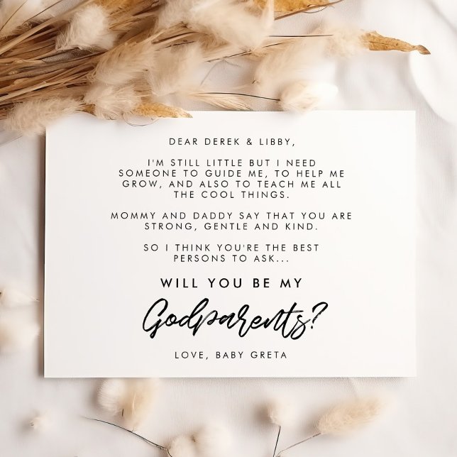 Modern typography Godparent proposal card (Creator Uploaded)