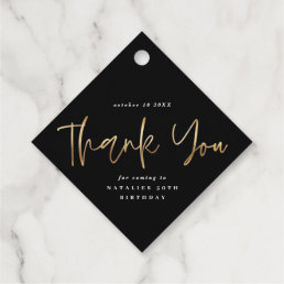 modern typography gold 60th birthday thank you favor tags