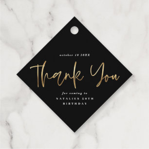 modern typography gold 60th birthday thank you favor tags
