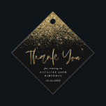 Modern typography gold 60th birthday thank you favor tags<br><div class="desc">Celebrate your special birthday in style with this black and gold effect Making 60 look good birthday thank you tag. Change the background color to customize. Part of a collection.</div>