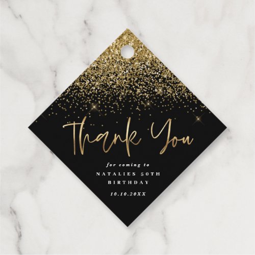 Modern typography gold 60th birthday thank you favor tags