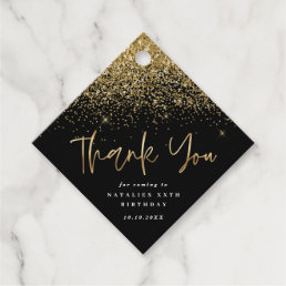 Modern typography gold birthday thank you favor  favor tags