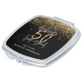 Modern typography gold glitter chic 50th birthday compact mirror (Turned)