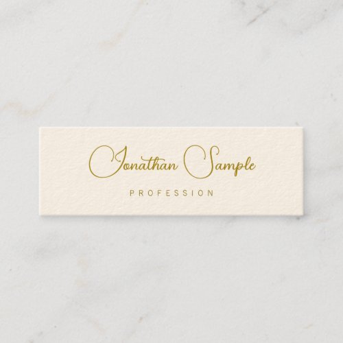 Modern Typography Gold Look Text Template Chic Mini Business Card
