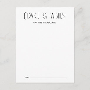 Modern Typography Graduate Advice Card