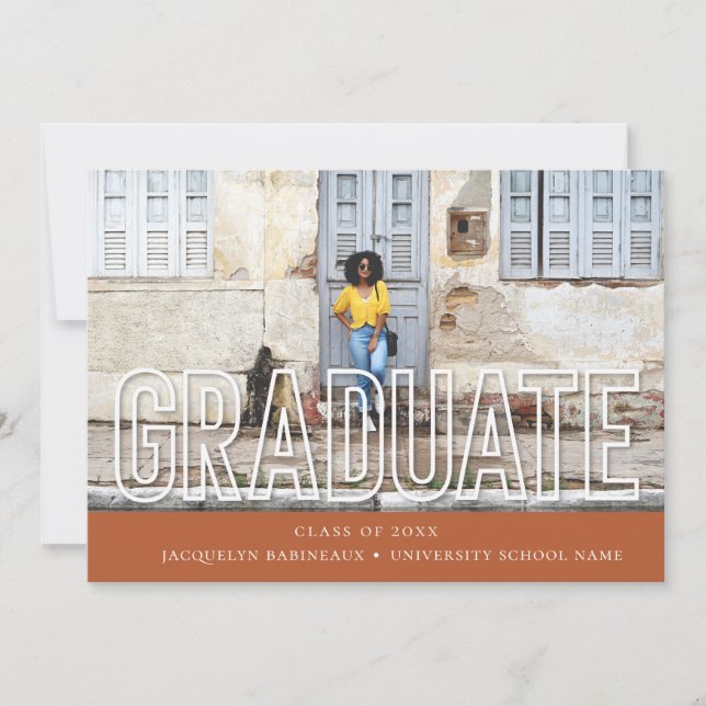 Modern Typography Graduate Photo Announcement (Front)